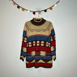 Vintage LizSport patterned sweater tunic